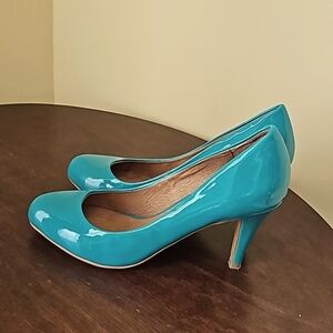 Aldo 3" heels turquoise blue dress shoes‎ size 5.5